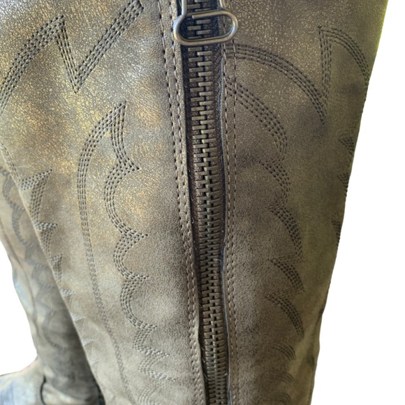 Rampage Telula Western Boots Metalic Pewter Distressed - Picture 10 of 11